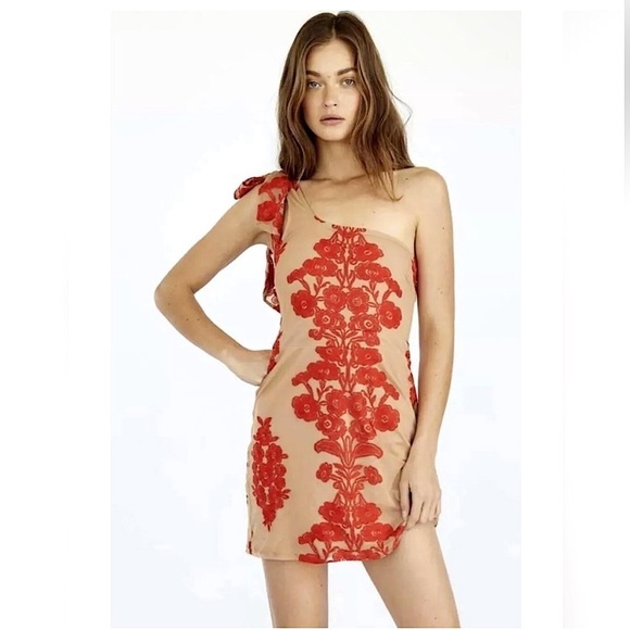 Temecula One Shoulder Mini Dress-For Love & Lemons Size L NWT ❤️ - Picture 1 of 8